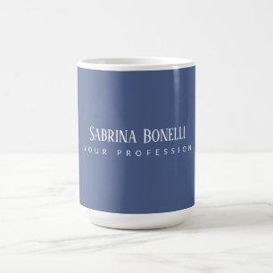 Taza De Café Elegante y único blanco simple azul