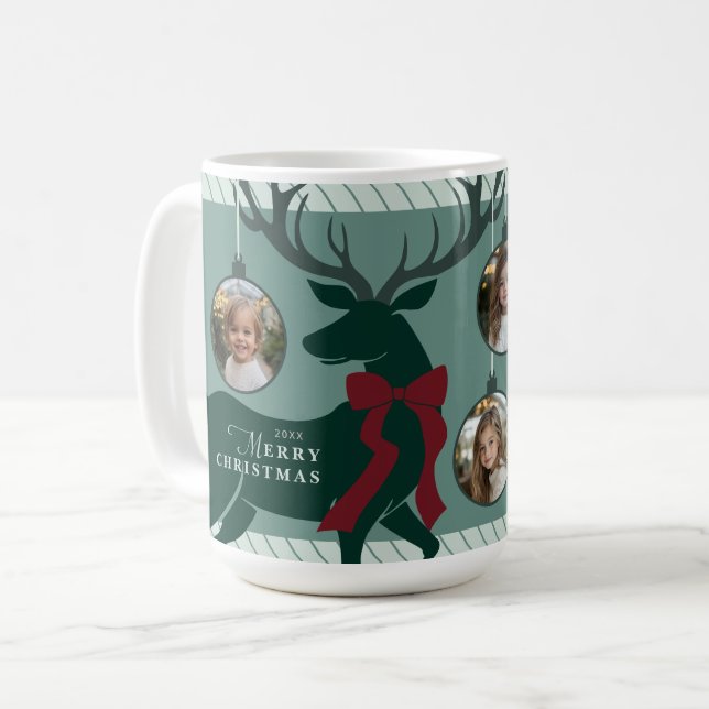 Taza De Café Elegantes 3 Navidades de fotos (Anverso izquierdo)