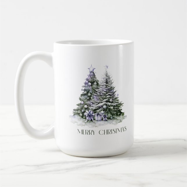 Taza De Café Elegantes árboles de Navidad (Izquierda)