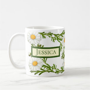 Taza De Café Elegantes Daisies Cortados