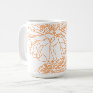 Taza De Café Elegantes florines minimalistas naranjas de pasto
