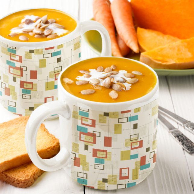 Taza De Café Elegantes formas geométricas retro de mediados del (Subido por el creador)