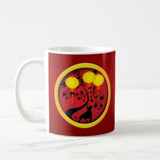 Taza De Café Elegantes linternas de ovales de Año Nuevo Chino (Izquierda)