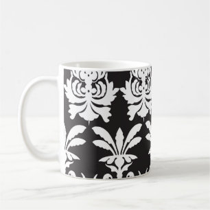 Taza De Café Elegantes motivos de fans en el Art Deco Dorado.