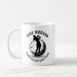 Taza De Café Elegantes mujeres Monograma de golf