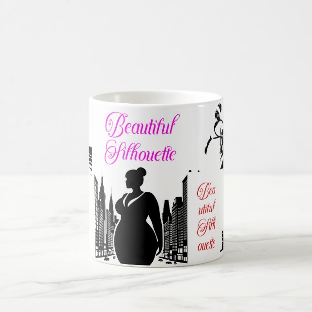 Taza De Café Elegantes mujeres Silhouette Mug: Chicas curvados  (Centro)