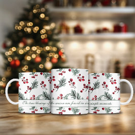Taza De Café Elegantes Navidades acuarela Cita Botánica