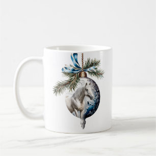 Taza De Café Elegantes Navidades azules hípicos hípicos