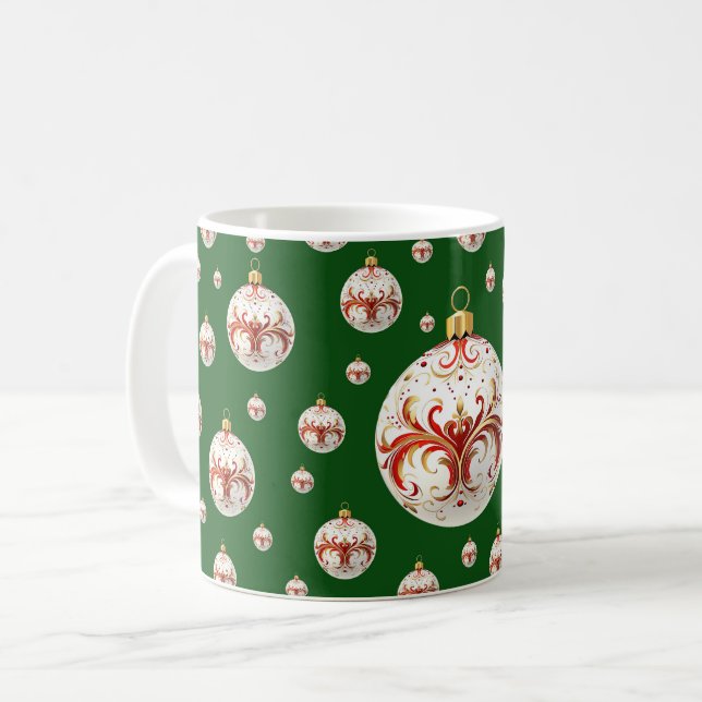 Taza De Café Elegantes Navidades botánicos decorativos (Anverso izquierdo)