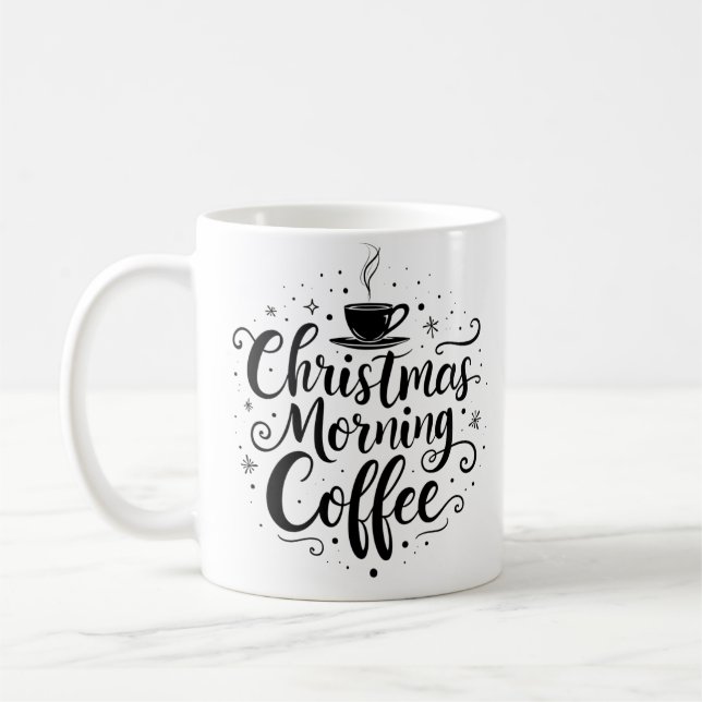 Taza De Café Elegantes Navidades de guiones matutinos de café M (Izquierda)