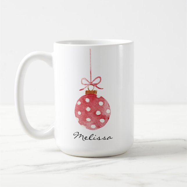 Taza De Café Elegantes Navidades Vacaciones Nombre personalizad (Izquierda)