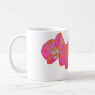 Taza De Café Elegantes orquídeas de acuarela rosa floral tropic