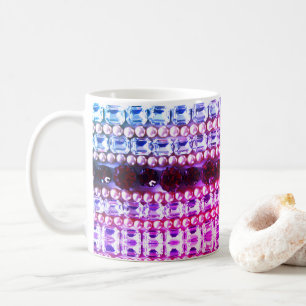 Taza De Café Elegantes perlas de Diamantes de imitación azules