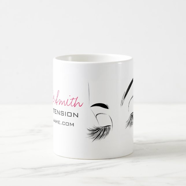 Taza De Café Elegantes pestañas negras y blancas dibujando barr (Centro)