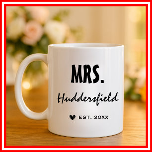 Taza De Café Elegantes recién casados modernos pareja Sr y Sra