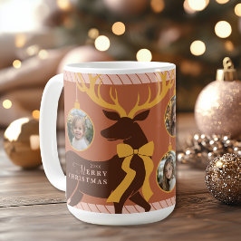 Taza De Café Elegantes renos 3 Navidades de Collage de fotos