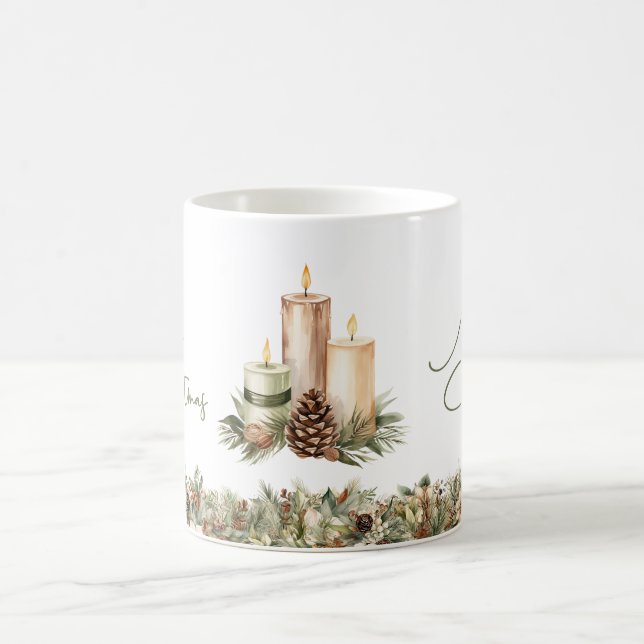 Taza De Café Elegantes tonos cálidos Navidades de terracota vel (Centro)