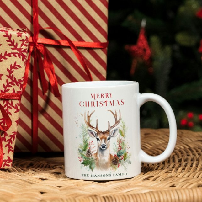 Taza De Café Elegantes y elegantes Navidades de venado Personal (Subido por el creador)