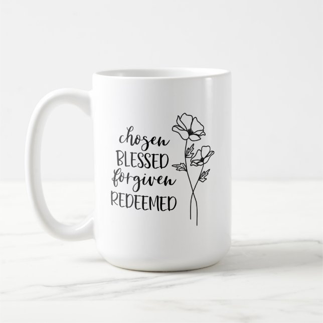 Taza De Café Elegido bendito perdonado redimido (Izquierda)