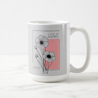 Taza De Café elegir el arte alegre y floral