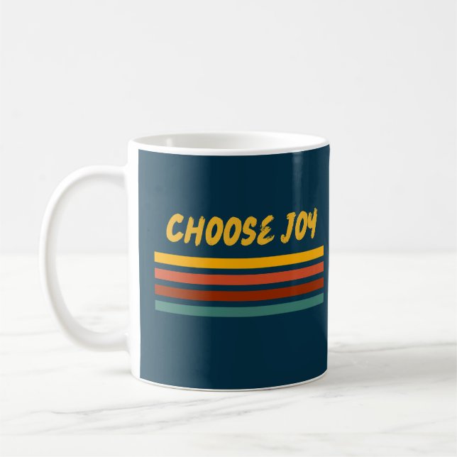 Taza De Café Elegir joy Inspirador Mug/Christian Faith Retro (Izquierda)