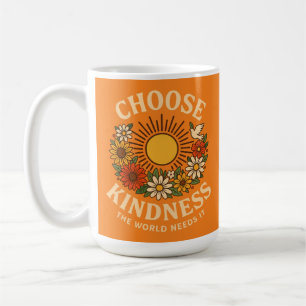 Taza De Café Elegir la amabilidad del arte floral retro