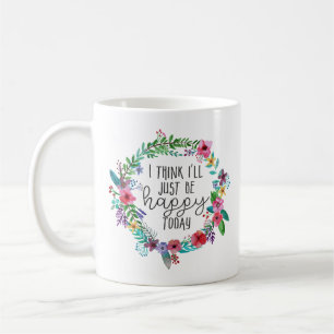 Taza De Café Elegir la felicidad cita Inspiradora Boho floral