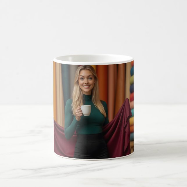 Taza De Café Elegir una tela con café a mano (Centro)