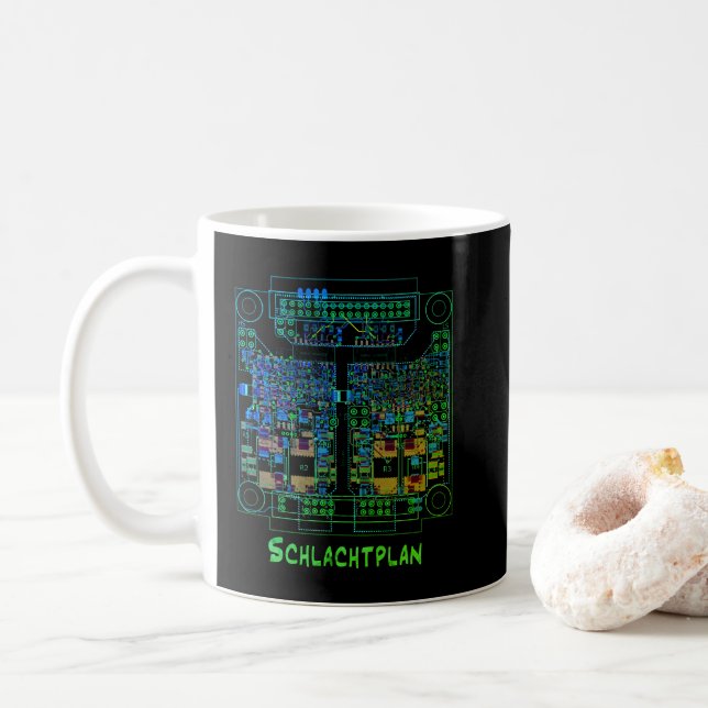 Taza De Café Elektrotechniker Tasse Schaltplan "Schlachtplan" (Con donut)