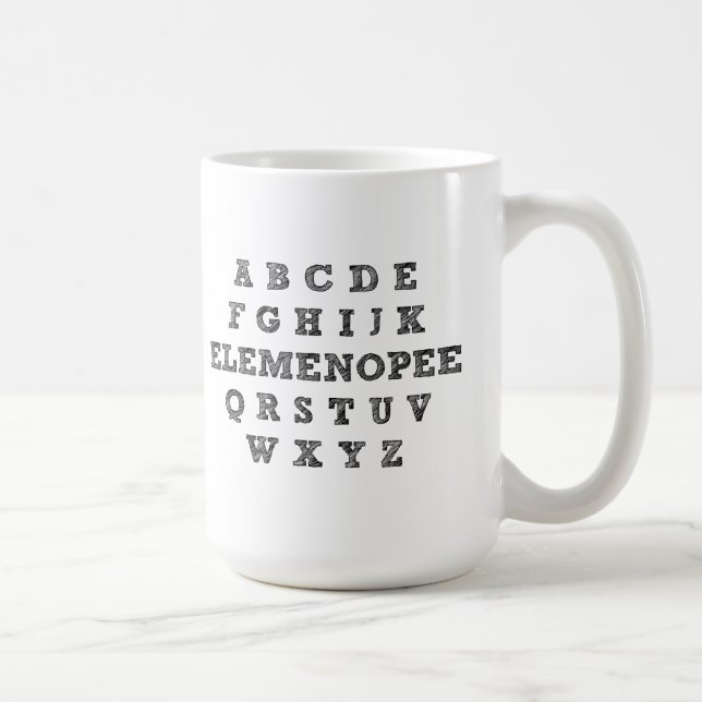 Taza De Café Elemenopee Alphabet Funny Mug (Derecha)