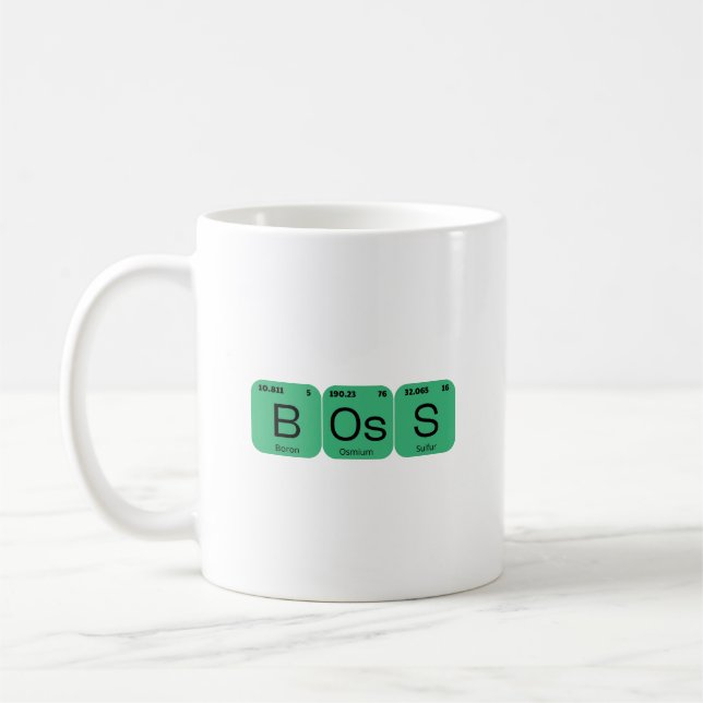 Taza De Café Elemento de tabla periódica BOSS (Izquierda)