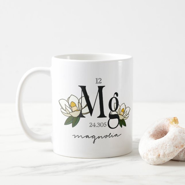 Taza De Café Elemento magnésico floral (Con donut)