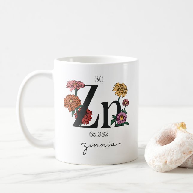 Taza De Café Elemento Zinc floral (Con donut)