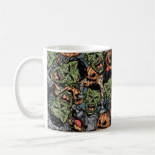Taza De Café Elementos coloridos de Halloween patrón sin fisura