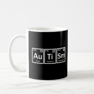 Taza De Café Elementos de autismo Conciencia periódica de la ta