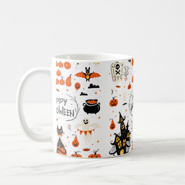Taza De Café Elementos de diseño de Halloween. Clases de Hallow (Izquierda)