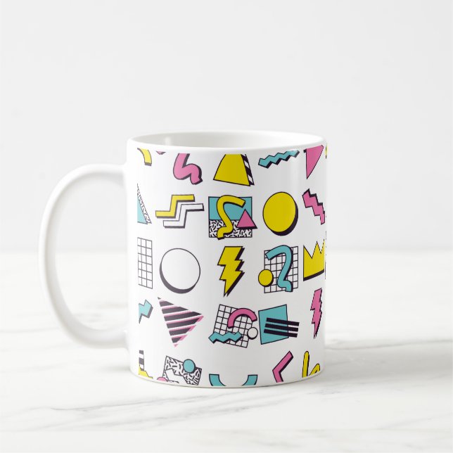 Taza De Café Elementos de diseño de Pop Memphis de los años 90  (Izquierda)