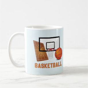 Taza De Café Elementos deportivos de Guay y baloncesto colorido