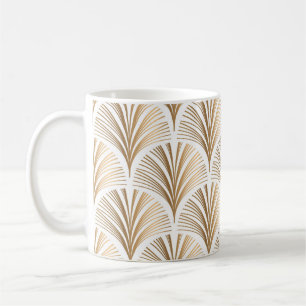 Taza De Café Elementos dorados sobre fondo blanco. Colirio vint