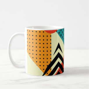 Taza De Café Elementos geométricos de moda, estilo retro.