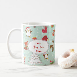Taza De Café Elementos Navideños Renos Duendes