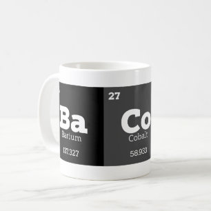 Taza De Café Elementos químicos de alimentos de tabla periódica