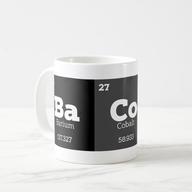 Taza De Café Elementos químicos de alimentos de tabla periódica (Anverso izquierdo)