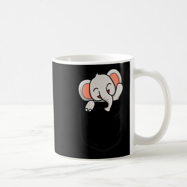 Taza De Café Elephant Lovers Cute Funny Elephant In Cket  (Derecha)