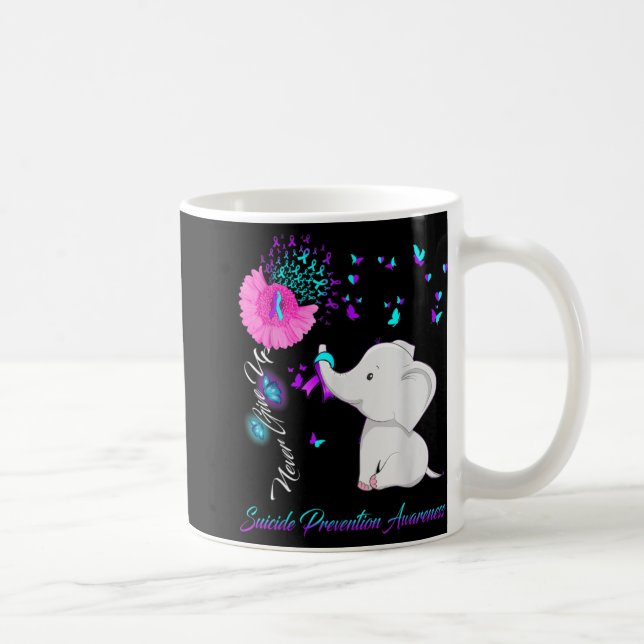Taza De Café Elephant Suicide Prevention Awareness Ribbon Gif  (Derecha)