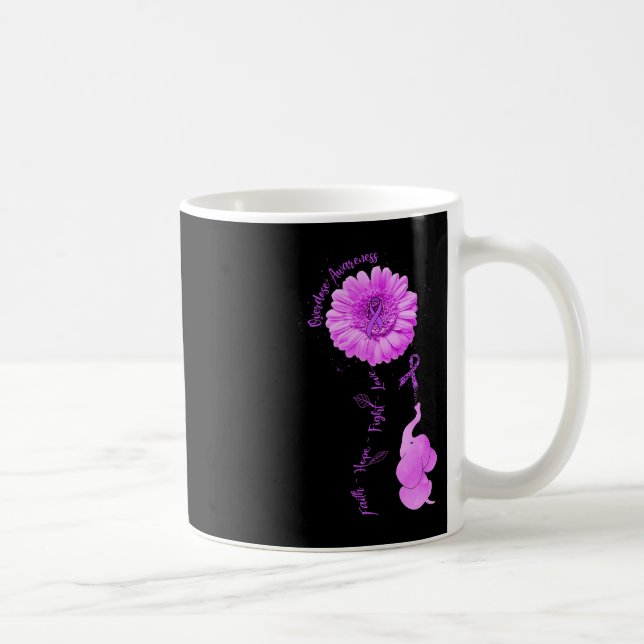 Taza De Café Elephant Sunflower Faith Hope Luchar contra la sob (Derecha)