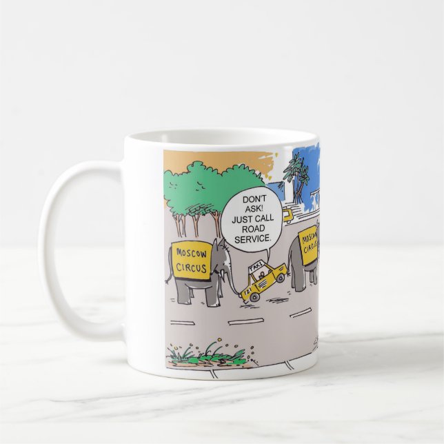 Taza De Café Elephant Taxi Line Mug (Izquierda)