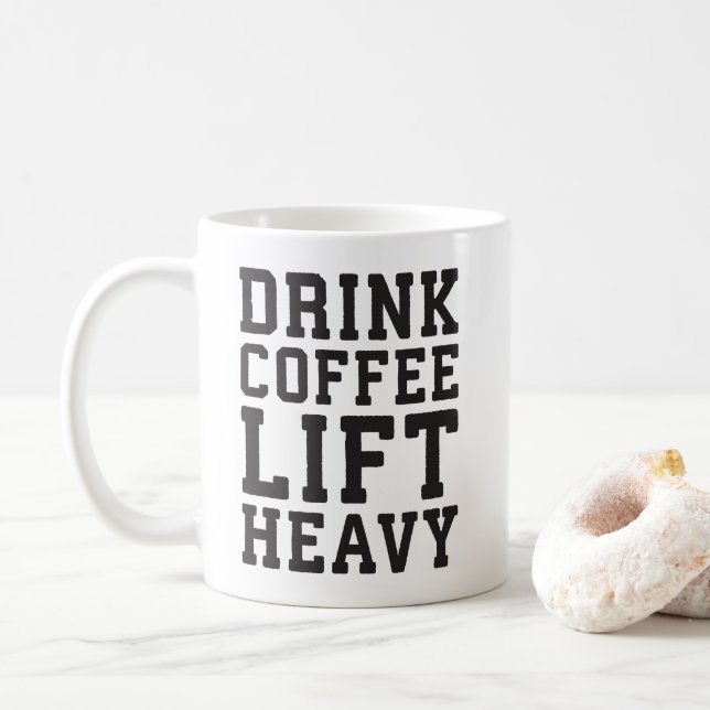 Taza De Café Elevar el café pesado y beber - Gracioso Gimnasio  (Con donut)