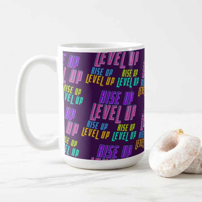 Taza De Café Elevar el nivel de cotización positiva (Con donut)