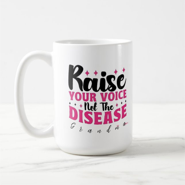 Taza De Café Elevar la voz y el cuadro de cáncer de mama person (Izquierda)